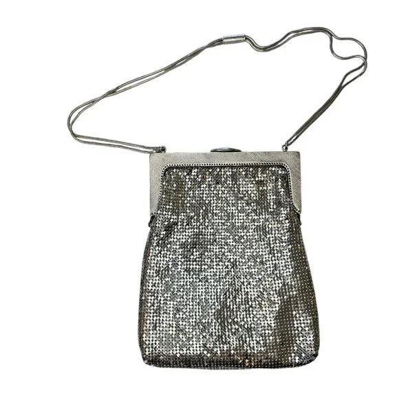 Vintage Oroton Germany Silver Purse Mesh‎ Evening Bag Metallic Mod MCM Cocktail - Picture 7 of 13